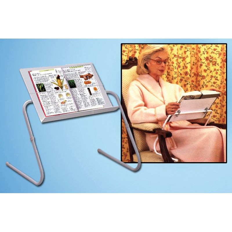 support de lecture et personne se servant du support de lecture pour lire