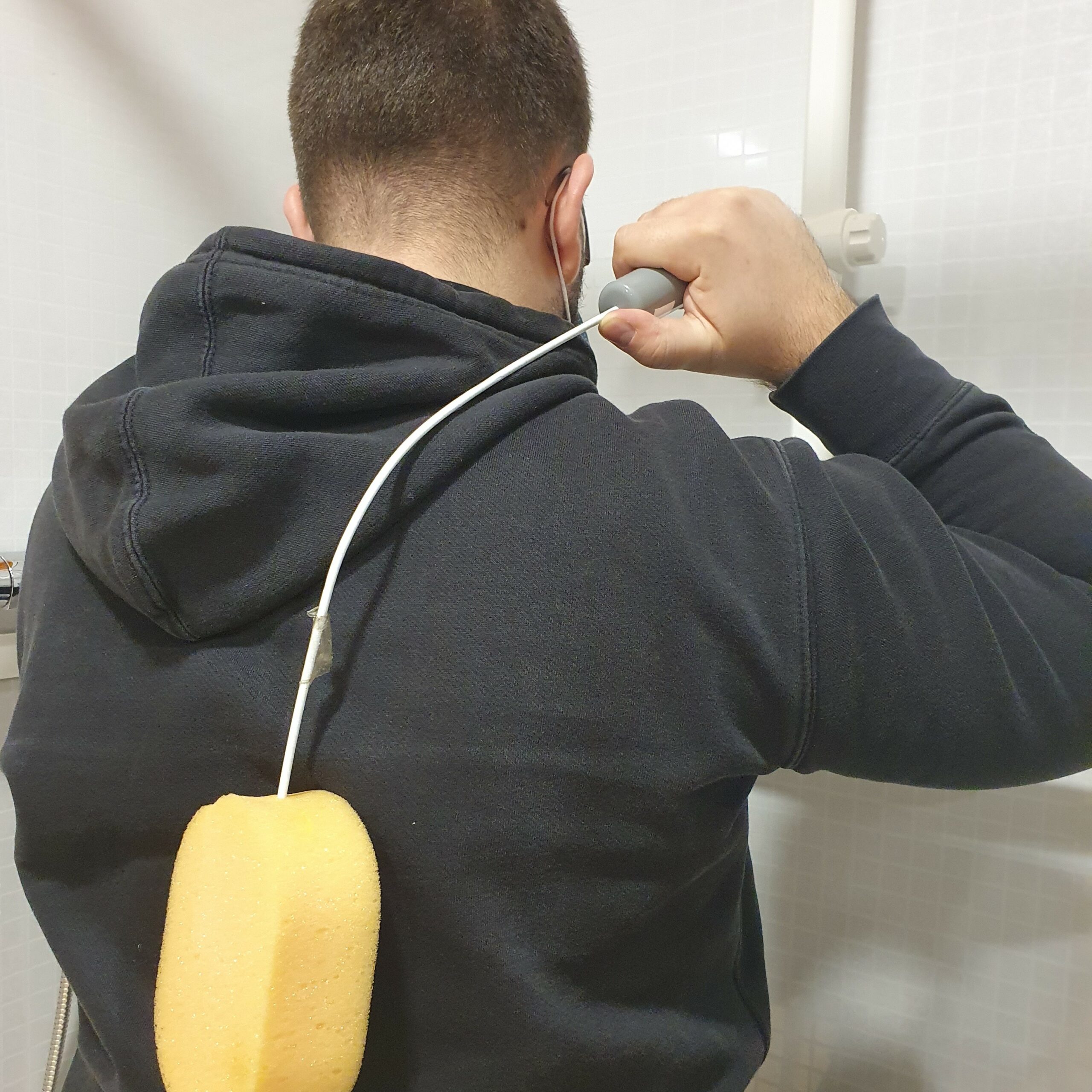 Eponge à courber pour laver le dos à long manche