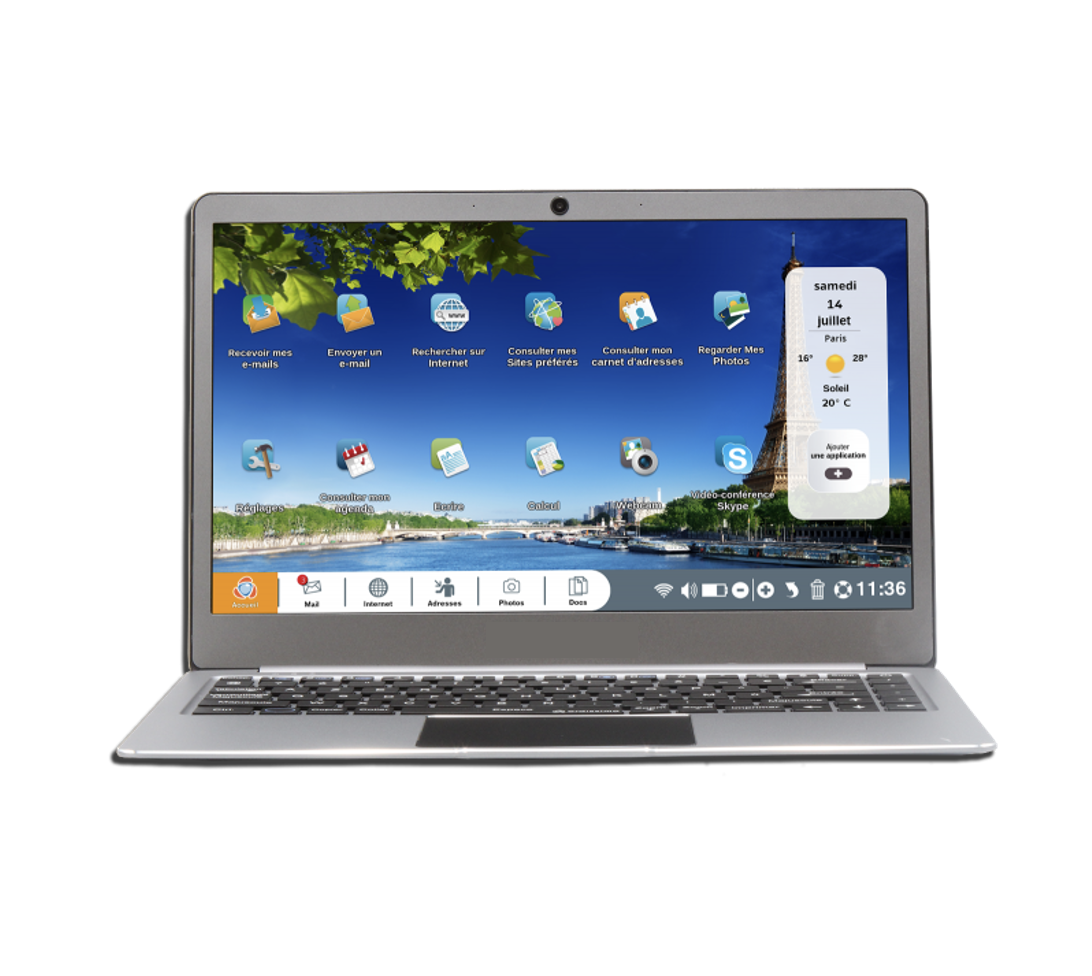 écran d'ordinateur montrant une présentation simplifiée d’icônes d'accès aux fonctionnalités