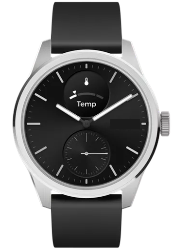 Montre ronde à cadran montrant une fonctionnalité de relevage de constants corporels