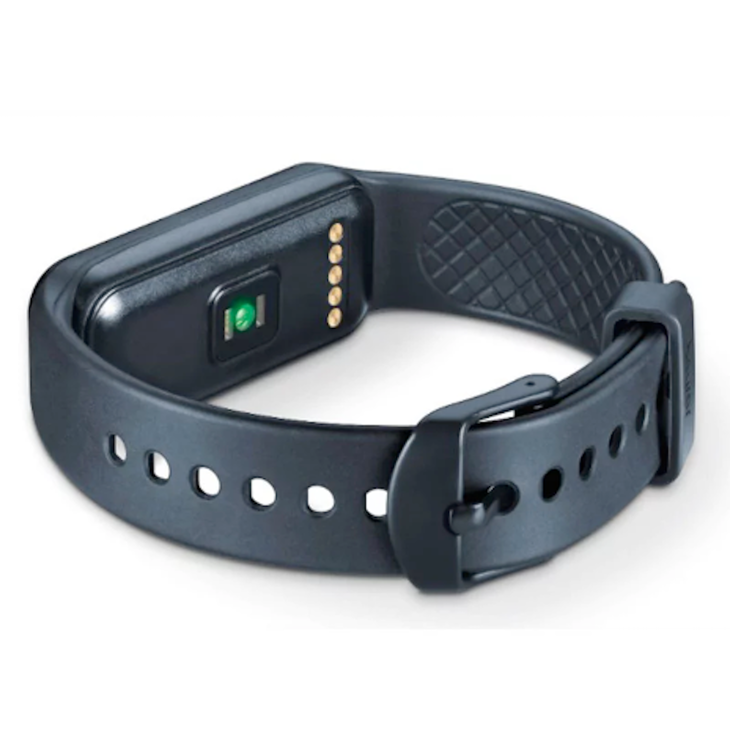 vue du revers d'un bracelet d'activité montrant la puce