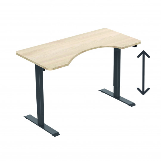 Bureau à hauteur variable par manivelle ou voie électrique