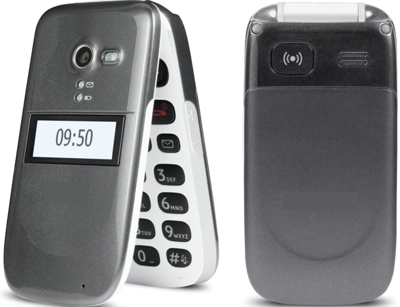 Téléphone mobile à clapet montrant un bouton 